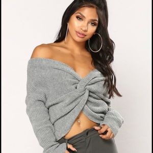 Fashion Nova Carianna Twist Front Sweater